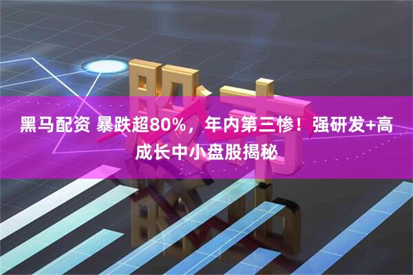黑马配资 暴跌超80%，年内第三惨！强研发+高成长中小盘股揭秘